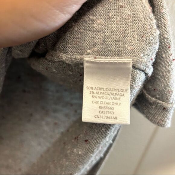 Caslon V-Neck Sweater Size Large Grey White & Purple Speckles Alpaca/Wool Blend - Picture 13 of 16